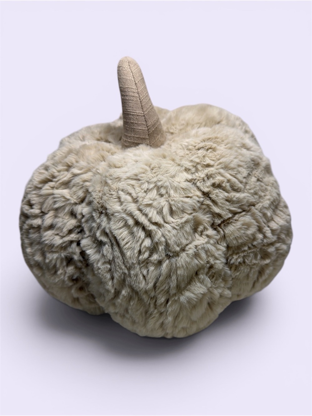 Cozy Faux Fur Pumpkin Accent - Taupe